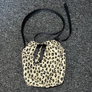 Baggu mini nylon bucket bag honey leopard